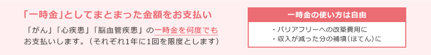 「一時金」としてまとまった金額をお支払い